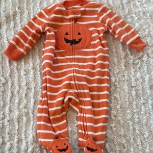 Carter's Orange and White Footie Pajamas with Stripes Brand New never worn